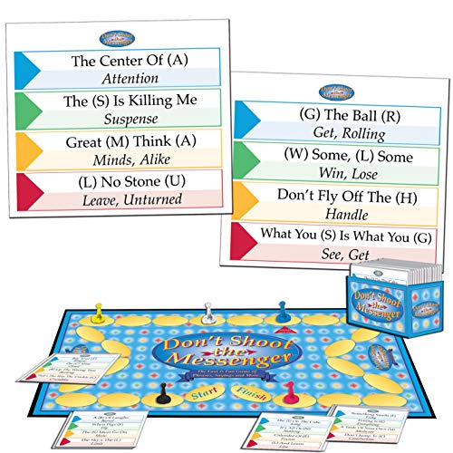 Don't Shoot The Messenger Board Game - A Game Where Players Race To Solve Famous Phrases And Sayings. Classic Party & Game Night Fun For Adults And Family. Ages 15 To Adult #TOP4