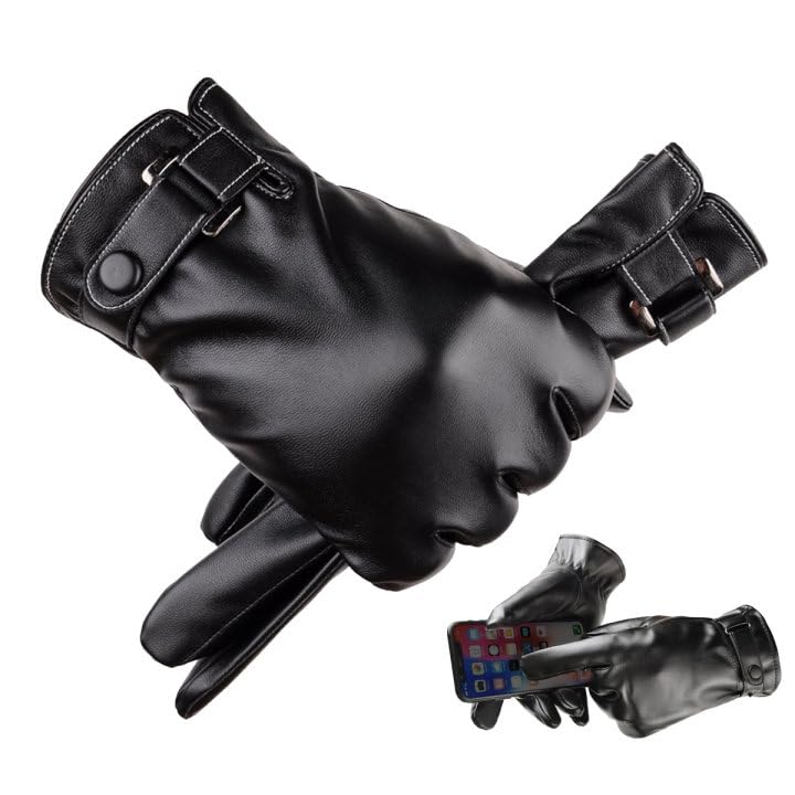 La mejor selección de Cuero Negro , tabla con los diez mejores. 47 FEAWIAI Guantes de Piel para Hombre, Guantes Negros de Cuero con Pantalla Táctil,Guantes para Frio,Guantes para Moto Motocicleta Bicicleta al Aire Libre Invierno,Regalos de...
