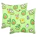 Avocado Sandwich Omelette Federa copri cuscino 20x20, Chiusura con cerniera, 2 PCS