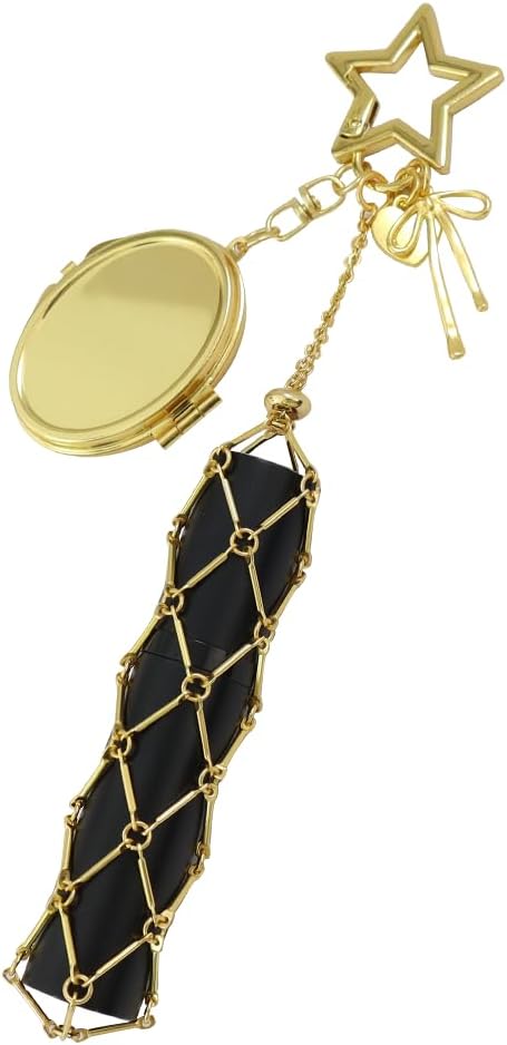 Lipstick Holder Keychain Chic Lip Gloss Holder with Mirror Lipstick Holders for Purse Bag Keychains Accessories