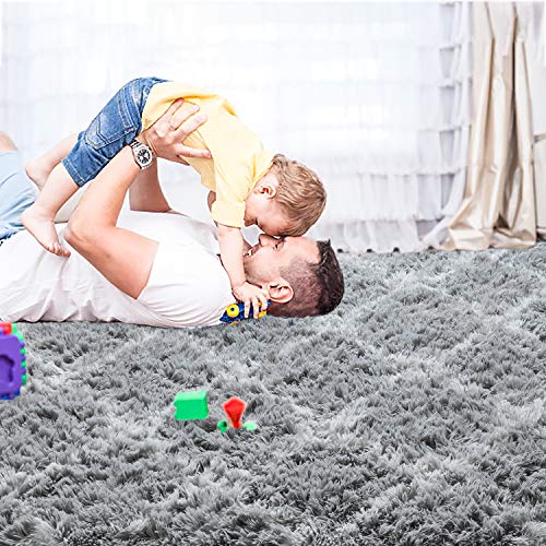 image for Wondo Luxury Velvet Shag Area Rug Modern Fluffy Fur Rugs,Premium Geome