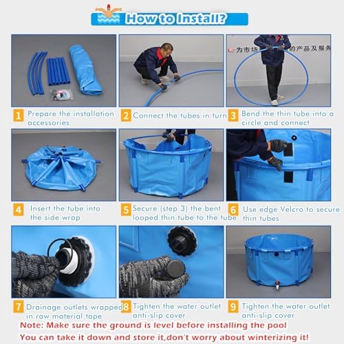 Heavy Duty Above Ground Round Swimming Pool for Family Fun - 11ft Diameter, 36in Deep, Non-Inflatable, Durable Steel Frame, Perfect for Backyard Summer Activities