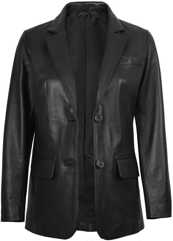 Blingsoul Leather Blazer Jacket Women - Leather Coats for Women - Image 2