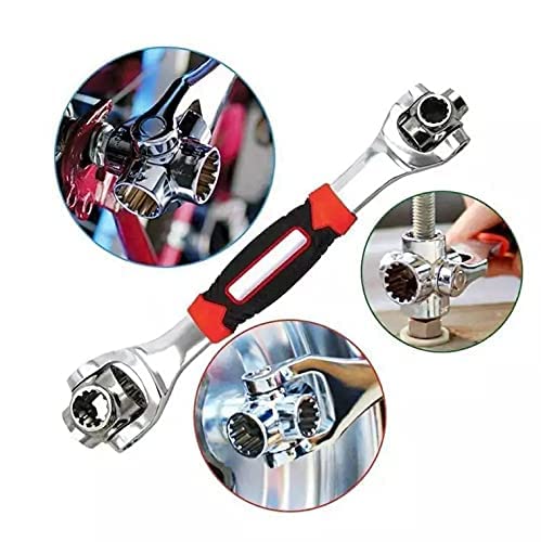 Image of 48 in 1 Tiger Wrench Swivel Head Multi Tool Universal Ratcheting Socket Set Adjustable Hand Tool for Car Bike Repair Home Maintenance Spanner Tool Kit