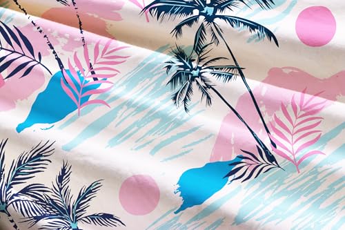 Image of Cromoncent Matching Hawaiian Outfits for Family, Dad and Son Matching Luau Beach Tropical Shirts Mommy Daughter Tropical Sets
