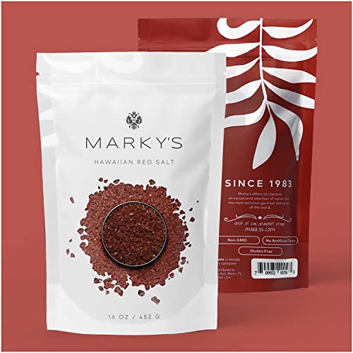 MARKYS Hawaiian Gourmet Alaea Red Medium Coarse Sea Salt 100% Natural - 1 lb / 452 g