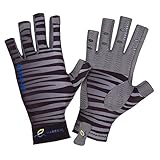 MAREALINE Fishing Gloves UV Sun Protection SPF 50 Fingerless, Sailing, Kayaking in Men and Women Sizes. (Small, Wahoo)