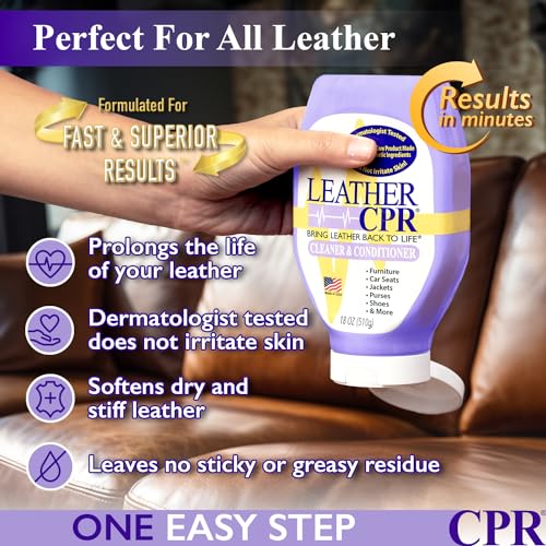 Leather CPR Cleaner & Conditioner 18oz - Cleans, Conditions, Restores & Protects Leather Furniture, Handbags, Car Seats, Interior, Jackets, Boots, Purses, Shoes, Couch, Saddles, Tack & More - Image 4