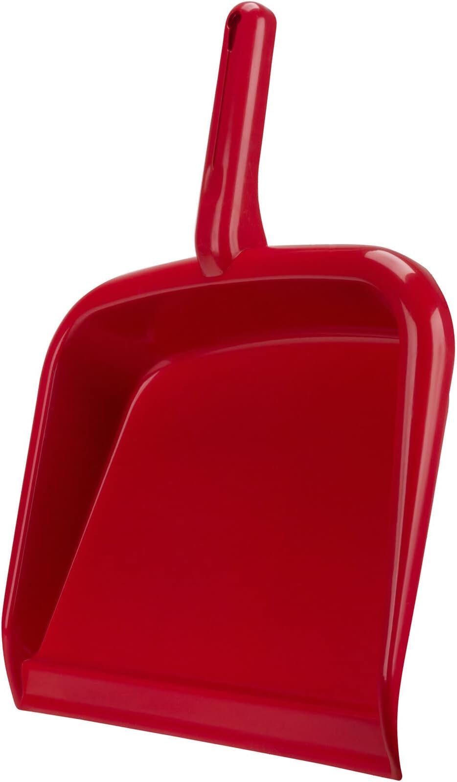 SPARTA Large Handheld Dustpan with Hanging Hole, Heavy-Duty Plastic Dustpan with Wide Lip for Countertops and Surfaces, Plastic, 10 Inches, Red, (Pack of 12)