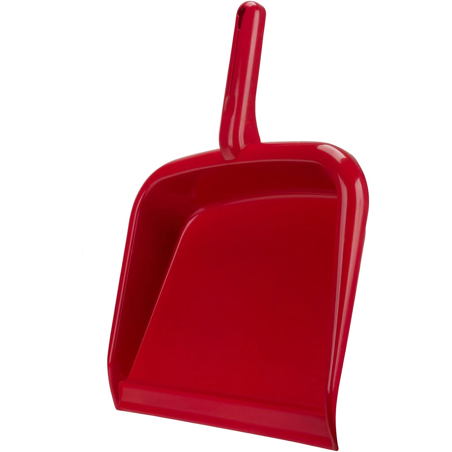 SPARTA Heavy-Duty Large Handheld Dustpan, 10-Inch Wide Lip & Hanging Hole, Red Plastic for Countertops & Surfaces