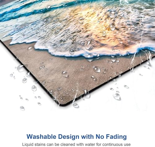 Image of Premium-Textured Printed Mouse Pad, Non-Slip Rubber Base Mousepad for Laptop, Computer & PC, 9.5x7.9 in - Enhanced Precision, Ergonomic Comfort, Ideal for Gaming & Office (Beach Sunset)