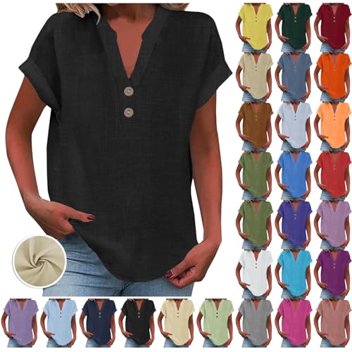Image of Plus Size Clothing for Women, Off Shoulder Tops, Italian Linen Tops, Long Tops to wear with Leggings, Women top, Work Blouses for Women UK, Bohemian Tops for Women UK, Womens Tshirts Cotton 3 Black