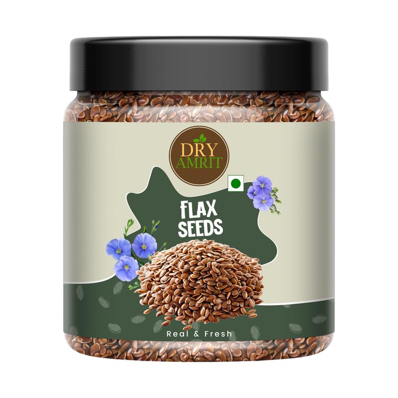 Image of DRY AMRIT Raw Flax Seeds 100G | Alsi Seeds Seeds for Eating | Flax Seeds for Hair Growth | Antioxidants | Rich In Protein & Dietary Fibre, Source Of Iron & Dietary Fibre