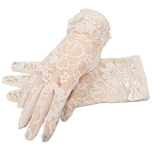 Zinsale Frau Spitze Fahren Draussen Handschuhe UV-Schutz Touchscreen Handschuhe (Beige) Cover