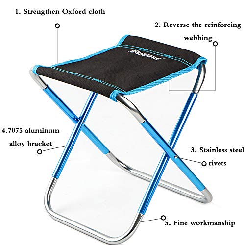 Camping tabouret pliable extérieur pour randonnée et pêche ultraléger - 5