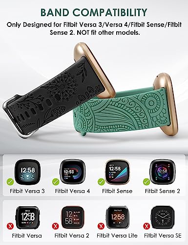 TOYOUTHS 2 Packs Floral Compatible with Fitbit Versa 4/Versa 3/Sense 2/Sense Straps - Image 3