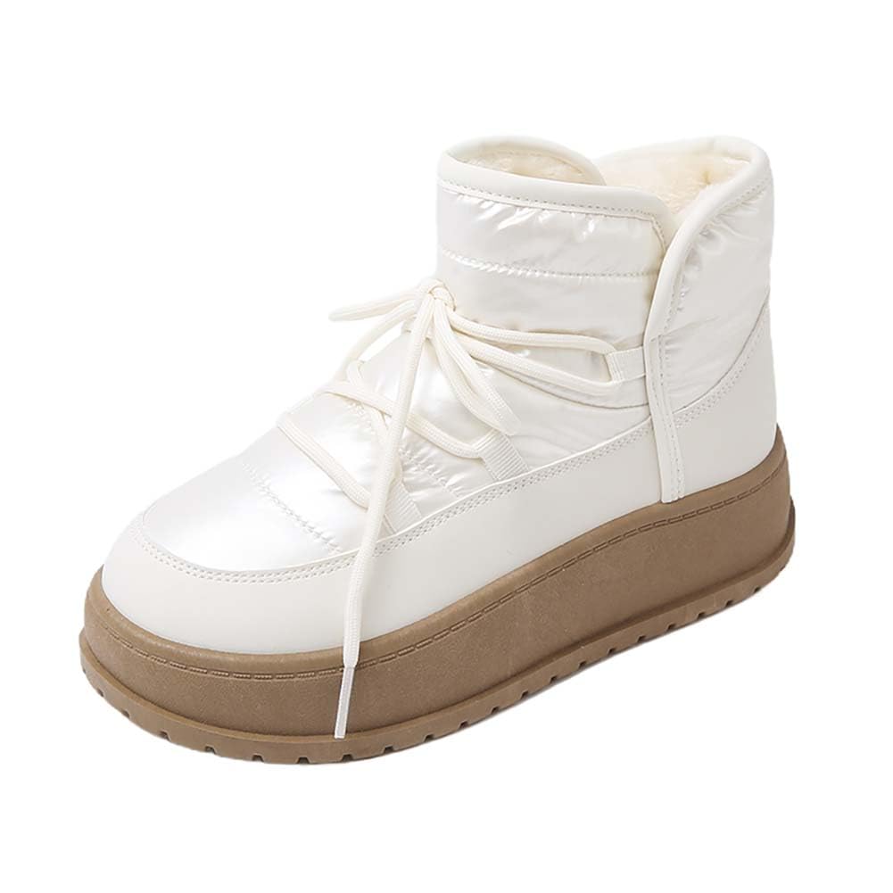 Womens Platform Winter Snow Boots Walking Ankle Boots For Women Fuzzy Warm Lining