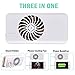 VIVISKY Portable Phone Fan 3 in 1 Phone Cooling Fan Power Bank Stand Holder Suitable for Any Smart Phone Tablet (White)