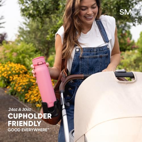 Simple Modern Mesa Loop Water Bottle with Straw | 30oz Cup Holder Friendly Insulated Stainless Steel Bottles for Travel, Sports and School | Steel Harbor — view 3