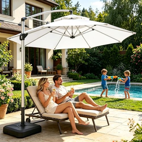 Toile de rechange parasol imperméable et résistante pour extérieur