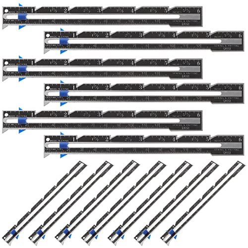 VICASKY Clothes T Ruler 12pcs Sewing Gauge Sewing Measuring Tool Sliding Gauge Measuring Sewing Tool Fabric Quilting Ruler for Sewing Crafting Marking Button Holes Sewing Rulers Quilting Rulers