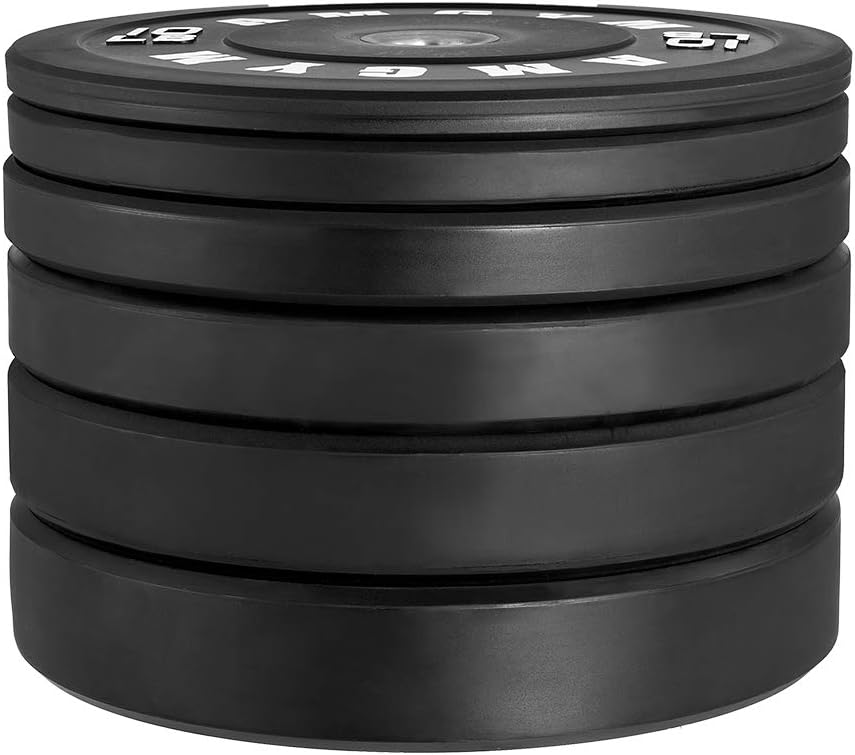 AMGYM LB Bumper Plates Olympic Weight Plates, Bumper Weight Plates, Steel Insert, Strength Training : Sports & Outdoors