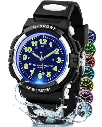Image of CKV Kids Watch Analog Waterproof Time Teaching for Boys Girls | Acuurate Time Easy to Read with Soft TPU Band Thoughtful Present for Children age 5-15