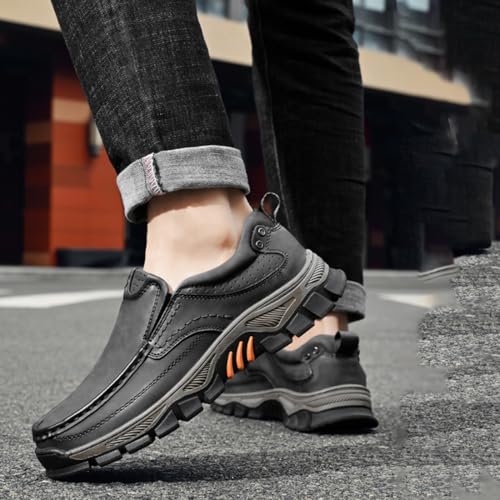 Enjerr Orthopedic Slip-On Balance Shoes Men, Breathable Non-Slip Leather Loafers with Arch Support, Casual Comfortable Walking & Travel Shoes3