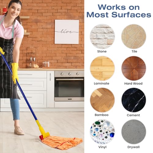 Image of Matthew Cleaning Microfiber Tube Mop(Meduim,Orange,3Pack) Heavy Duty Mop Head Replacement,Excellent Absorbency,Premium launderability,Reusable,Loop end for Home,Commercial and Industrial Use