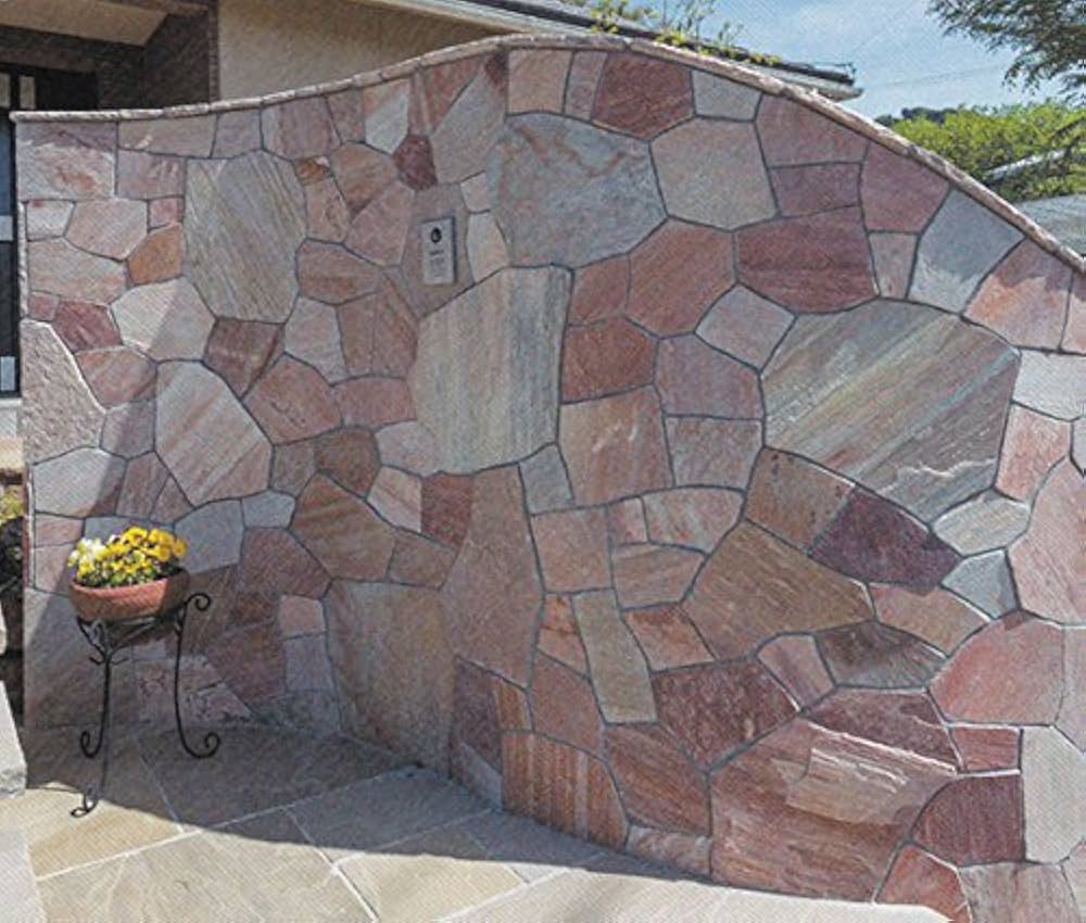 アルピノピンク乱張り石一箱１０平米入り １０段積み アルピノピンク乱張り石一箱10平米入り 10段積み