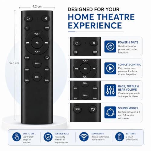 Image of K2 Remotes Compatible for GOVO Home Theatre & Soundbar Remote - Works for GOVO GOSURROUND 985 Remote | Exact Match Required