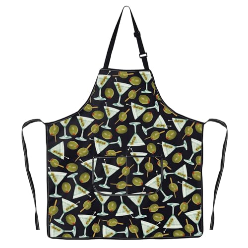 JNIAP Dirty Martini Kitchen Apron Dirty Martini Lover Gift Dirty Martini Social Club Gifts Martini Cocktail Apron (green Martinis ap)