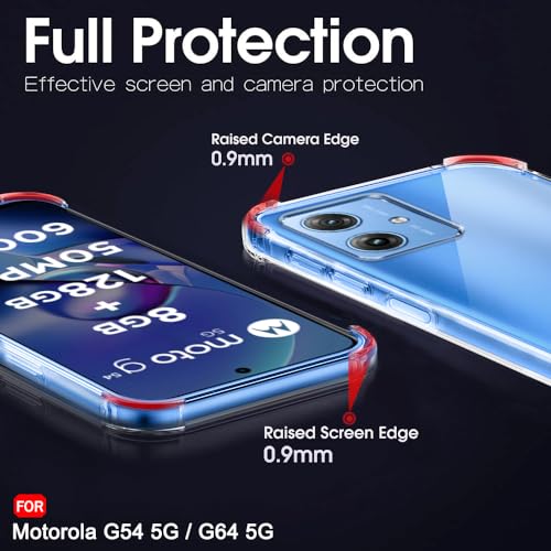 Image of TheGiftKart Crystal Clear Back Cover Case for Motorola Moto G54 5G / G64 5G | 360 Degree Protection | Shock Proof Design | Transparent Back Case for Moto G54 5G / G64 5G (PC & TPU, Transparent Bumper)