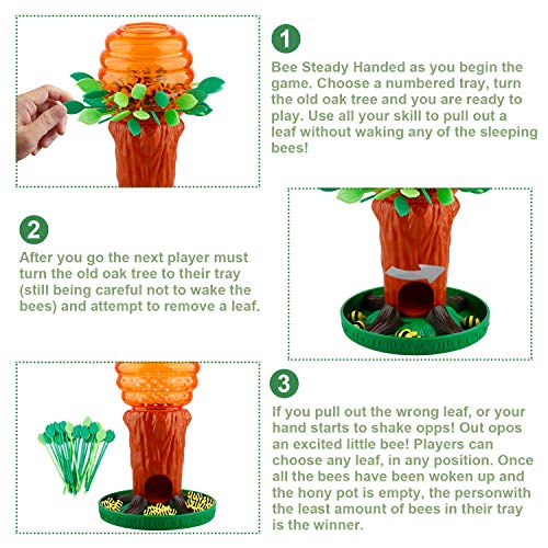 Firlar Honey Bee Tree Game, Fun Parent-Child Interactive Games, Intellectual Toys -Please Don’t Wake The Bees 2 to 4 Players, Ages 3 and Up
