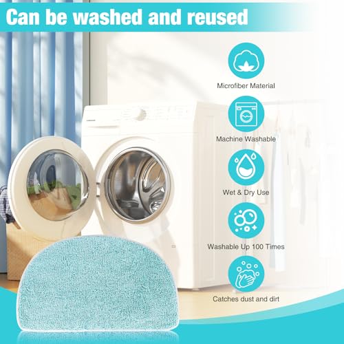 5 Stück Ersatzpad für Leifheit CleanTenso Power 2.0 Dampfreiniger, Wiederverwendbar Mikrofaser Wischbezug für Alle Böden, Dampfmop Ersatz mit Klettunterseite, Waschbare Ersatzbezüge