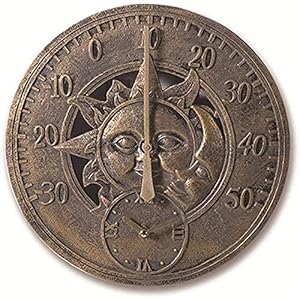 Garden Mile Large Vintage Modern Retro Stijl Binnen/Buiten Tuin Wandklok Decoratief Hek Ornament Thermometer Luchtdruk…