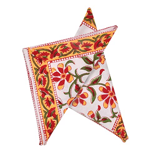 Image of BLOCKS OF INDIA Hand Block Print Cotton Table Napkin (Color 1)