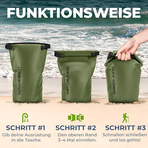 Ultraleichter Nordlight Dry Bag Wasserdichter Packsack (5 L) – Bild 6