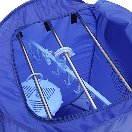 Portable Clothes Dryer, Blue Mini Folding Ventless Electric Air Clothes Dryer Bag Folding Fast Drying Machine With Heater 110V Us Plug #TOP6
