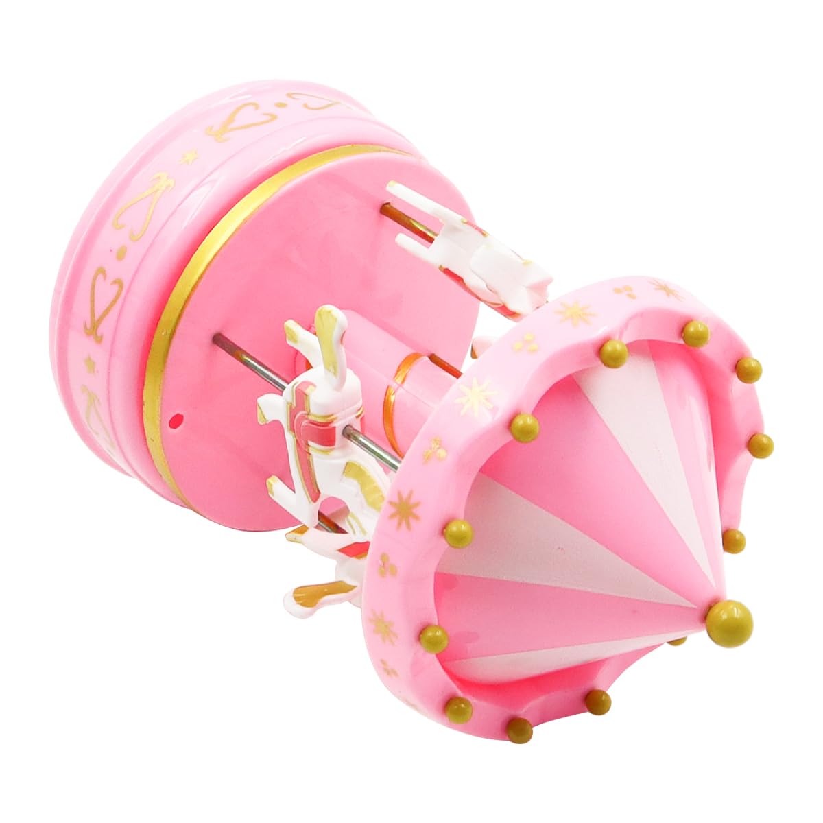 Caja de música con diseño de carrusel clásico Rosa, Caja de música giratoria, melodía Ligera Artware