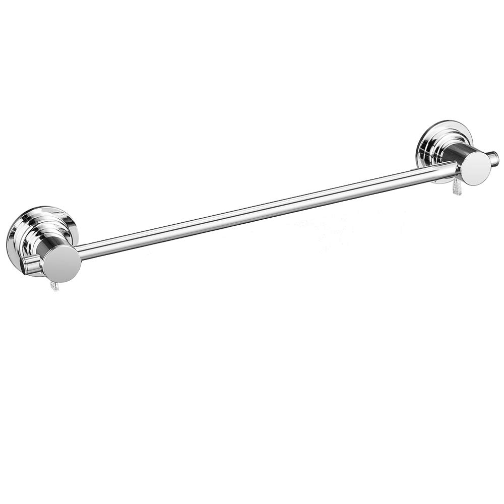 JiePai 24 Inch Vacuum Suction Cup Towel Bar, Removable Shower Mat Rod