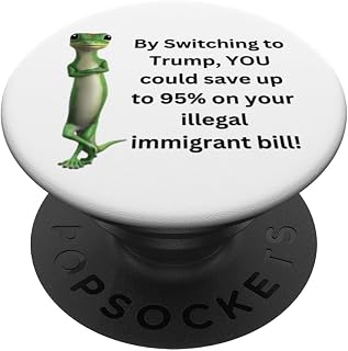 Gecko Reptile Lizard Switch to Trump 2024 Legal Immigration PopSockets Adhesive PopGrip