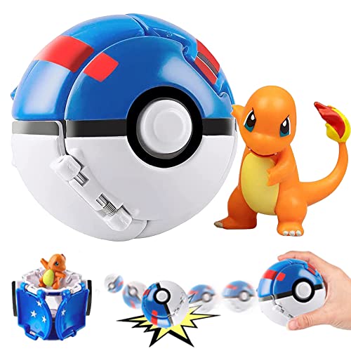 Pelotas para lanzar,1 pièces Poké Ball Avec Figurine Set,Lancez automatiquement le Ball Des jouets de Figurines,Action Figure Toy,Jouets amusants,Cadeau pour Enfants (Poké Ball-2) Cover