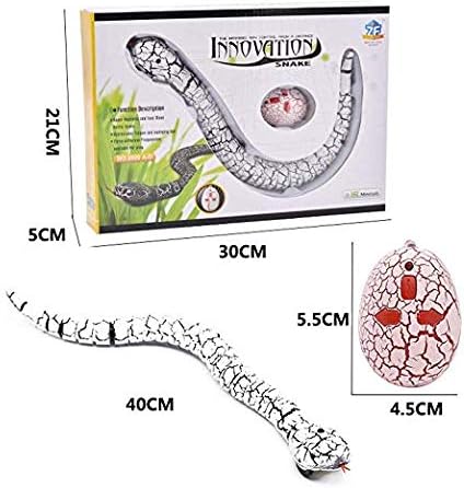 Liberty Imports 16 Inch Remote Control Rattle Snake Toy, Realistic Reptile Robot with Egg Shaped Infrared Receiver, RC Snake Prank Toy Ideal Gift for Kids or for Adults (White) - Image 6