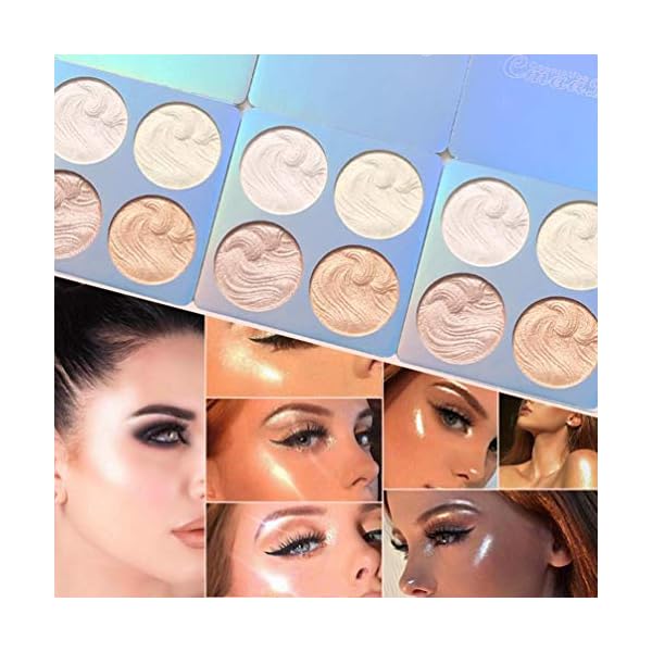 Highlighter Powder Palette, Shimmer Highlighters Makeup Iluminador, Great Long Lasting Waterproof, Glow Bronzer Highlighter Powder