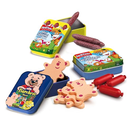 Erzi 06004 Set Kinderwurst aus Holz, Kaufladenartikel für Kinder, Rollenspiele.