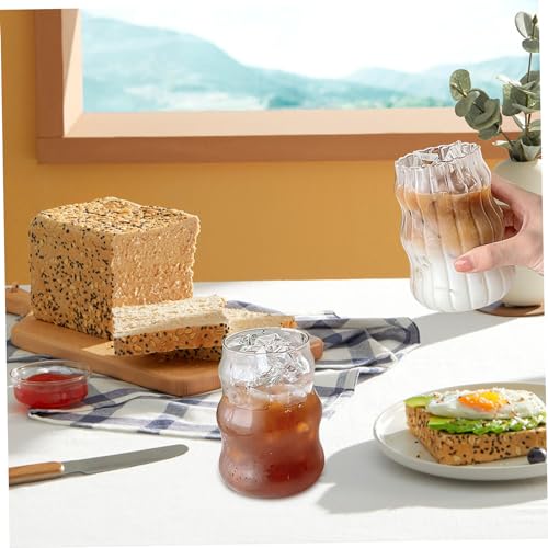 Verres à bière et tasses à café design en verre transparent ondulé de qualité supérieure - 7