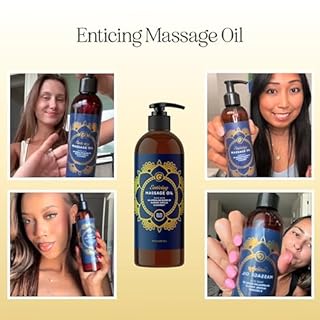 Vanilla Massage Oil for Body Massages - Relaxing Full Body Massage Oil for Muscles Neck Foot and Back Massages with Coconut Jojoba and Sweet Almond Oil - Huile Massage Relaxant à la Vanille