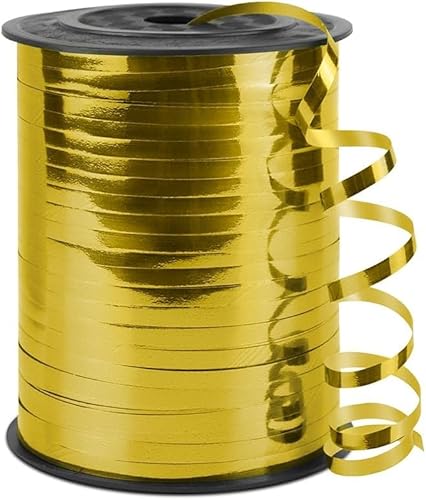 Lyjydnfc 500 Yard Shiny Gold Curling Ribbon Balloon Ribbon 1/5 Inch Ribbon for Crafts Gift Wrapping Balloon String Wedding Birthday Baby Shower Art Crafts Florist Flower Bows（Shiny Gold）