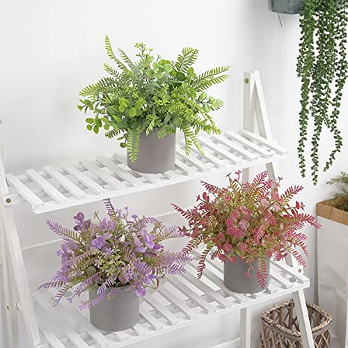 Onlyfifiyou Fake Plants Potted Artificial Plants For Home Office Desk Table Shelf Decoration Indoor Outdoor, Fake Fern Blended, Green #TOP4